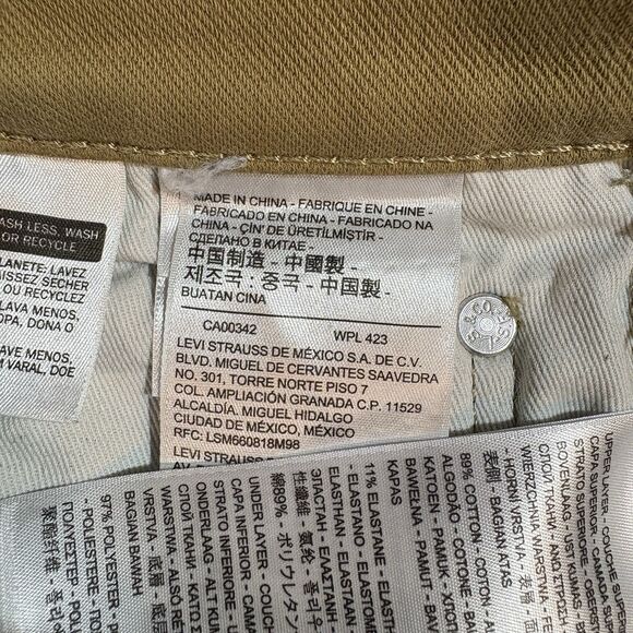 Levi’s 502 Warm Jeans Mens 33x32 Big E Taper Fit Khaki Stretch Casual Pants - Picture 8 of 15